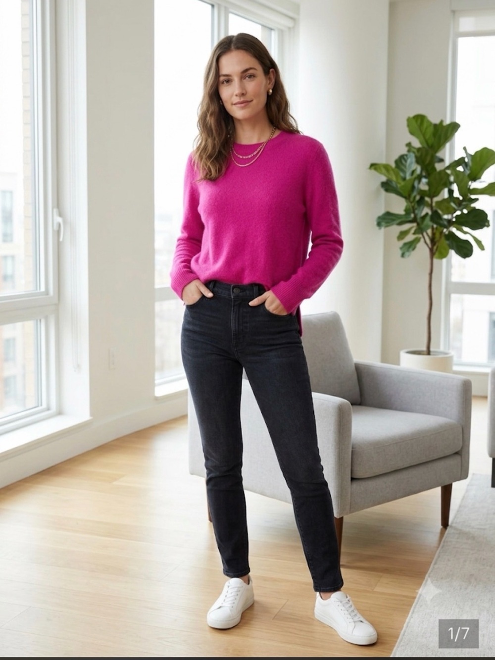J. Crew Extra Soft Wool Blend Barbiecore Pink Sweater Medium